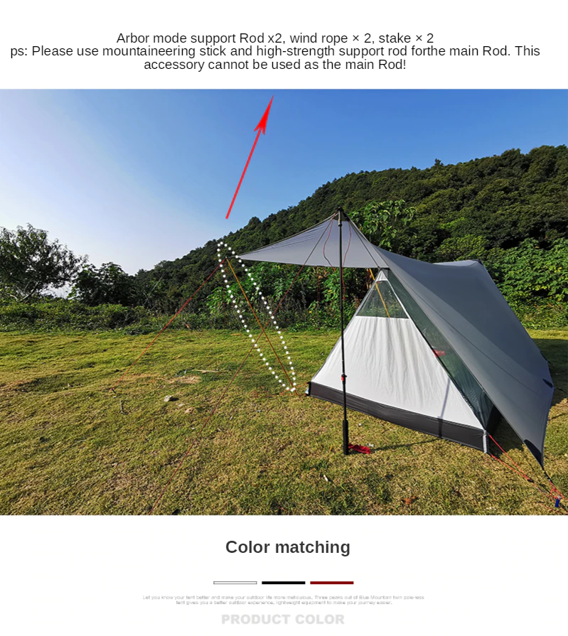 Cheap Goat Tents 3F UL GEAR Shanjing 20D 2 Person 3 Season Ultralight  Outdoor Camping Tent  Professional  Silnylon Rodless Multifunction Tent Tents 